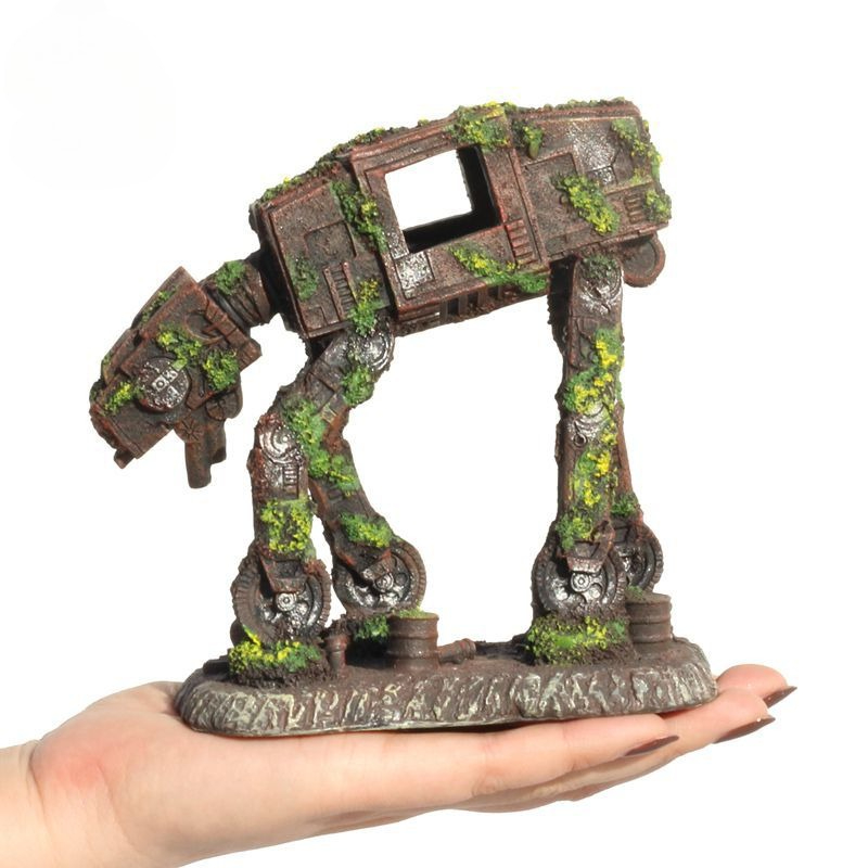 Ornament Resin Robotic Dog Aqu - огляд і ціна Planted Aquarium With Driftwood