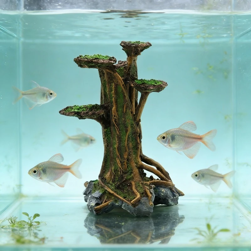 Artificial Moss Tree Driftwood - огляд і ціна Planted Aquarium With Driftwood