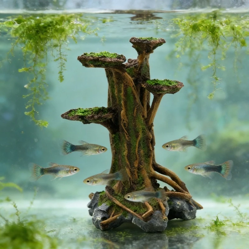 Artificial Moss Tree Driftwood - огляд і ціна Planted Aquarium With Driftwood